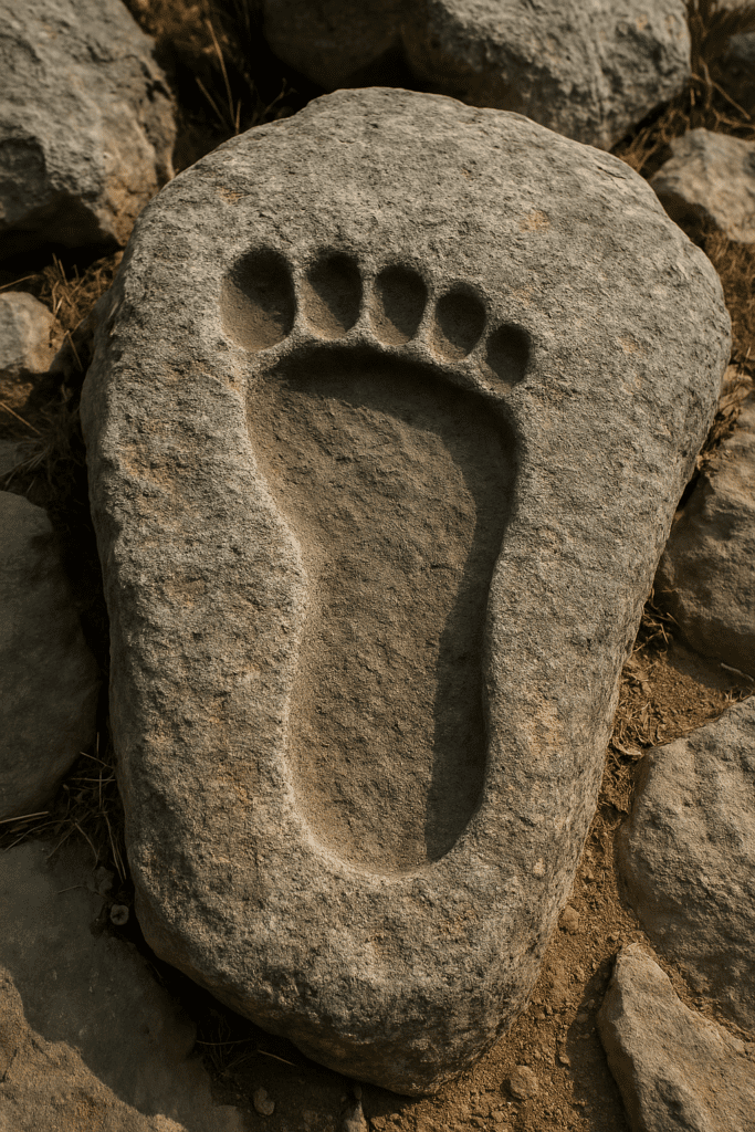 سنگی به شکل پای انسان در گنج‌یابی و دفینه‌یابی در دل طبیعت